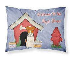 Caroline s Treasures bb2855pillowcase Hund House Collection Draht Fox Terrier Stoff Kissenbezüge, Standard, Multicolor