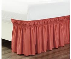 Wrap Around 45,7 cm Zoll Fall Rüschen Elastic massiv Bett Rock 1500 Serie Gold Crown Collection Hohe Fadenzahl Mikrofaser Staub Rüsche, seidig weich und knitterfreies. Twin, Full, Queen, King und Cal King, Polyester-Mischgewebe,
