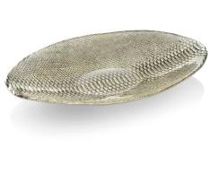 IVV Glassware Divina Tafelaufsatz, oval, 48,3 x 27,9 cm, Beige/Chrom