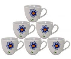 Viscio Trading Haus & Table Service Kaffee Flower skyflo, Keramik, Weiß, 6 Stück