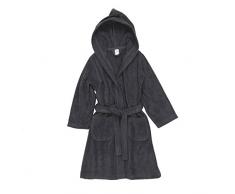 Linum Home Textiles Bademantel mit Kapuze, Unisex, Frottee, Grau