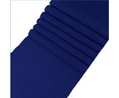 MDS Tischläufer für Hochzeit, 30,5 x 274,3 cm, Jute, rustikal, Natur, Jute, Landhausstil 10 königsblau