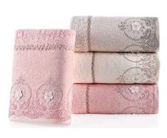 Tessile Di-Lusso Alvin Handtücher aus Bambus/Guipure Bestickt in Geschenkbox. 50,8 x 88,9 cm, 4 Stück