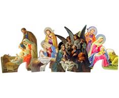 Punch Out sortiert Weihnachtskrippe Ständer bis Heiligen Karten, 4 1/5,1 cm, Papier, weiß, Single Sheet