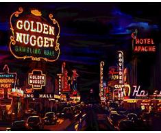 Castle & Rye Las Vegas Strip Vintage Old 1960er Jahre Geschichte Strip Foto Qualität Poster Druck für Wohnzimmer oder Schlafzimmer Wand Modern 16x20 Mehrfarbig