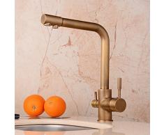 Hiendure® Messing gereinigtes Wasser Wasserhahn Trinkwasser-Küchenarmatur Becken Waschbecken Wasserhahn schwenkbarer Auslauf Hochbogen , gemalt