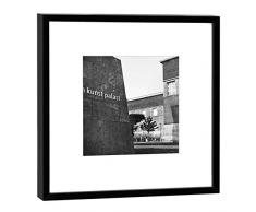 COGNOSCO Fotografie im Holzrahmen: Kunstpalast NRW Fotodruck-Format 27 x 27 cm-Rahmenfarbe Hochwertiges Wandbild, Geschenkidee oder Souvenir aus Düsseldorf, Holz, Schwarz-Weiß, Rahmen