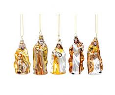 Römisches Glas Krippenfiguren Festzug 5 Stück