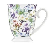 AMBITION Porzelan Becher Garden 300 ml pfeferminz Trinkbecher Porzellanbecher Teebecher Kaffeebecher, Porzellan, Minze Blumen