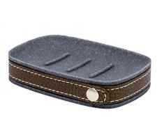 Ridder Superior Seifenschale, Polyresin, grau, ca. 13,4 x 8,9 x 2,8 cm