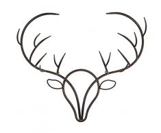 Transpac Wanddekoration Hirschkopf, Schwarz