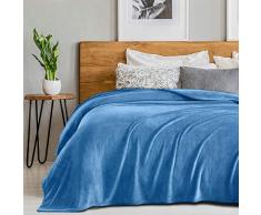 Sedona Hausflanell-Fleece-Decke, 280 g/m², luxuriöses Mikroflanell, superweich, warm, flauschig, gemütlich, leicht, für Bett Couch oder Auto Casual 60x80 seeblau