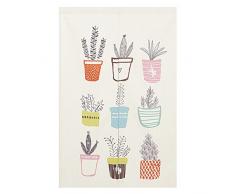 BAIHT HOME Japanischer Noren-Türvorhang aus Baumwolle und Leinen mit grünem Bonsai-Fenster, Baumwoll-Leinen, Bonsai, 33.5Wx47.2L