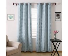Deconovo Verdunkelungsvorhang mit Ösen, marokkanischer Druck, thermoisoliert, für Schlafzimmer, Fenster, 106,7 x 213,4 cm, Blaugrün