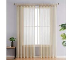 HLC.ME Vorhang mit Schlaufen, 137 x 160 cm, 183 cm, 213,4 cm, 244 cm, 274 cm oder 120 cm lang, für Wohnzimmer und Schlafzimmer, 2 Stück Modern 54 W x 63 L Antik Taupe