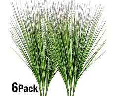 Beebel Künstliche Pflanzen, Zwiebelgras, Grünpflanzen, Kunstpflanzen, Blumensträucher, Weizengras für Haus, Haus, drinnen und draußen, Büro, Garten, Innendekoration 6er-Pack/Grün