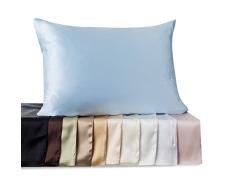 kimspun 19 Momme 100% Seide Kissenbezüge für Haar mit verstecktem Reißverschluss, by Shop Bettwäsche, Seide, eierschalenfarben, Standard