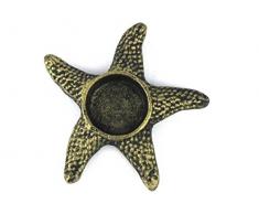 Hampton Nautical Handarbeit Maritimes Dekor Gusseisen Seestern Dekoration Teelichthalter, Gold, 11,4 cm