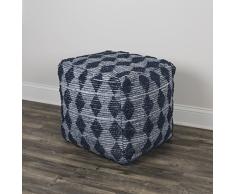 Rizzy Home Diamond Sitzhocker, quadratisch, Indigo