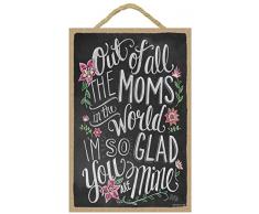 (sjt14847) Out Of All The Stars in the World I m So Glad You Are Mine 17,8 x 26,7 cm Holz Schild mit der Kreide auf Lily & Val