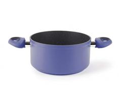 Excelsa Color & Stone Stielkasserolle, Antihaftbeschichtung, 20 cm, Aluminium, Blau