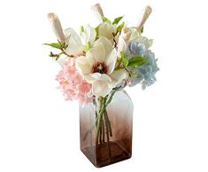 Fresh home Künstliche Blumen mit Vase künstliche Blumen in Vase Pfingstrose braun