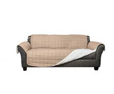 Quick Fit Jeremy Sherpa Sofabezug, wendbar, wasserdicht, Mikrofaser, Taupe, 110 x70.5