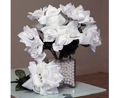 Künstlichen Blumen, Rosen Weiß Blumen, (3 Stück) Hochzeit Party Vase Decor Bridal Dusche Favor Aufsteller