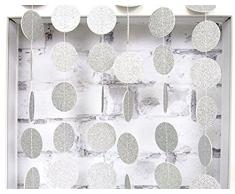 4er Pack Girlande, Christmas Garland, Party Girlande, Party Dekoration, Home Decor, Urlaub Decor, Urlaub Decor, Urlaub Girlande, gold Baby Dusche (10,2 cm in Durchmesser, 13 Füße) Silver Circle