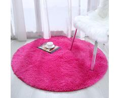 sanmu Super Soft innen Modern rund Teppiche New Ankunft Fashion Mädchen Farbe für Wohnzimmer, Schlafzimmer, Parlor flauschig seidig glatte Teppiche, Matten, rund Shag Teppich, footcloth für Home Dekorieren. 4 Füße rosarot