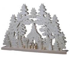 SchwibboLa 3-58 Erzgebirgischer Doppelt Beleuchteter Schwibbogen mit Zertifizierung 3-58, 50 x 30 cm