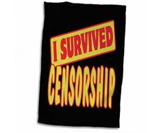 3D Rose I Survived Zensurship Survial Pride and Humor Design Handtuch Sport Handtuch 15 x 22