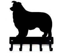 The Metal Peddler Border Collie Schlüsselbrett für Hundeleine Casual Small 6 inch wide schwarz