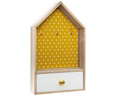 JJA Kleiderschrank mit Haken und Schublade, 35 x 20 x 7 cm, Mehrfarbig