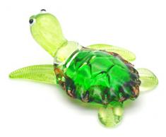 Zoo Craft, handgeblasene Glasfigur, süße grüne Schildkröte, handgefertigt, Miniatur