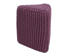 SARO LIFESTYLE Dreieck Baumwolle gedrehtes Seil Pouf, 38,1 x 40,6 x 43,2 cm, Violett