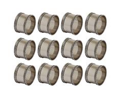 DII Basic Everyday Silber Serviettenringe für Küstenmotiv Band Set of 12 Silberfarbenes Band