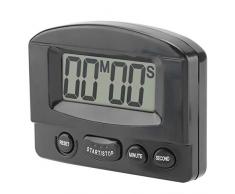 Fdit Digitaler Küchen-Timer mit Countdown-Timer, großes LCD-Display, für Küche mit Halterung, Magnet schwarz