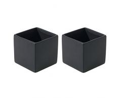 Accent Decor 3,25 x 3,25 Keramik Urban Vase Set von 2 Matte Black