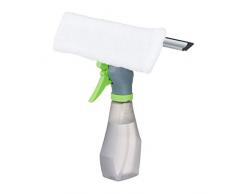 Relaxdays, Grau Fensterabzieher mit Sprühfunktion, mit Einwascher & Abziehlippe, 3-in-1-Funktion, HBT 27 x 24,5 x 9 cm, Standard