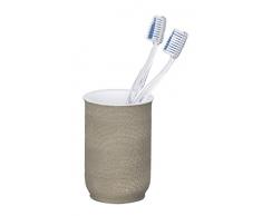 Wenko 23292100 Nebo Zahnputzbecher-/ Zahnbürstenhalter, für Zahnbürste und Zahnpasta,7,5 x 11 x 7,5 cm, Braun