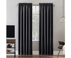 Sun Zero Oslo Vorhang, Blickdicht, 100 % Blickdicht Vorhang-Paneel 52 x 84 anthrazit