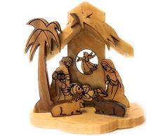 Nativity Gift Shop Bethlehem Weihnachtskrippe aus Olivenholz, 8,9 x 6,4 cm