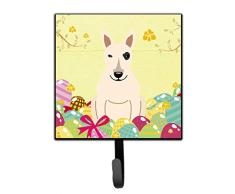 Carolines Treasures Wandhaken, Ostereier, Bullterrier, Weiß, klein, Mehrfarbig