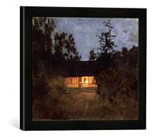 Gerahmtes Bild von Isaak Iljitsch Lewitan Dämmerung vor der Stadt, Kunstdruck im hochwertigen handgefertigten Bilder-Rahmen, 40x30 cm, Schwarz matt