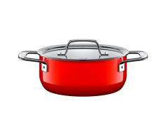 Silit Zeno Red Kochtopf 20cm, Metalldeckel, Bratentopf 2,4l, Silargan Funktionskeramik, Topf Induktion, rot
