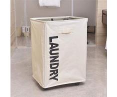 LiViTech Wäschekorb, tragbar, Netzgewebe, mit Rad, Weiß weiß