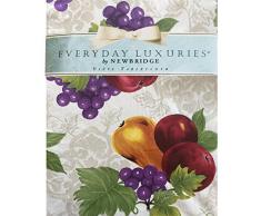 Newbridge Neuheit Print-Muster Flanell Rückseite Vinyl Tischdecken, Avalon Fruitt, 52 Inches X 52 Inches Square