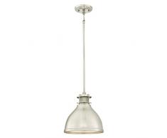 Westinghouse Lighting Einflammige Pendelleuchte, Ausführung gebürstetes Nickel mit Gitterschirm, Glas, 1 W, 25 x 25 x 109 cm