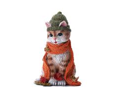 YAMUDA handbemalte Katzen-Statue, Tierfigur, Sammlerstück für Zuhause, Wohnzimmer, Schlafzimmer, Büro, Buhos, Bücherregal, TV-Ständer Dekor Katze Collins